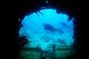 suba diver caribbean sea , Aruba Island