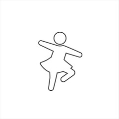 Dancing girl line icon. Flat style vector