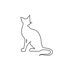 Cat line icon in flat style. vector illustration