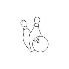 Bowling line icon in flat style. Vector