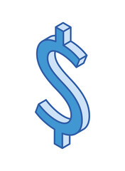 Naklejka premium isometric dollar symbol