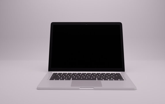 Isolated laptop in a grey background ready for mockups
