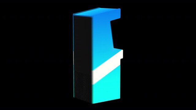 Seamless animation of an arcade videogame machine isolated with alpha channel