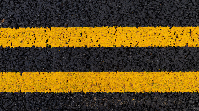 Asphalt background with yellow lines