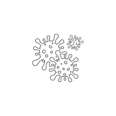 Danger bacteria vector line icon illustration flat