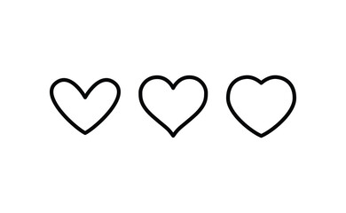 Heart linear icon. Valentine's day symbol. Hearts vector collection.