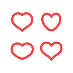 Hearts vector icon collection. Valentine's day romance symbols.
