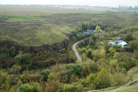  Panorama of the Smotch canyon, which opens from the Kamenets-Podolsk fortress  