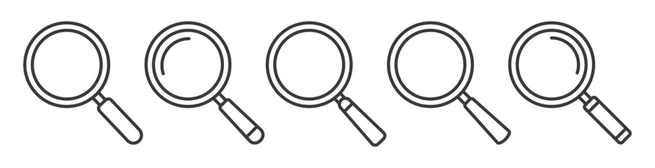 Magnifying glass icon in line style. magnifier or loupe sign isolated on transparent background, Search symbol. Vector illustration - obrazy, fototapety, plakaty