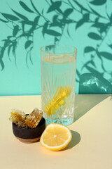 Glass of Home made Lemonade with honey