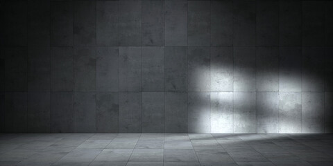 Empty dark abstract industrial cement wall studio room interior for display product on concrete wall background