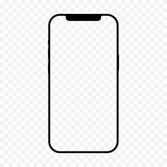Realistic smartphone template isolated. Blank screen of modern digital device with black elegant body and side buttons modern touch vector style.