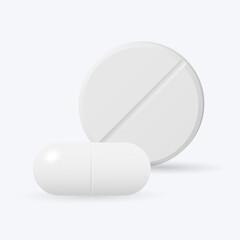 White medicine capsules.