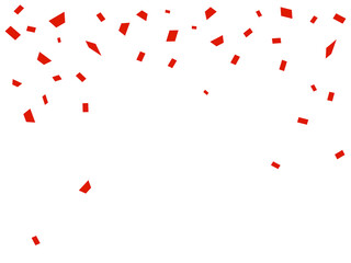 Vector stock illustration. Falling red confetti isolated on a white background for card or poster