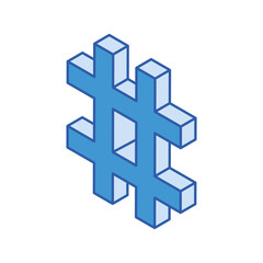 Obraz premium isometric numeral sign