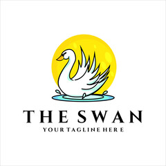 swan vector logo illustration design