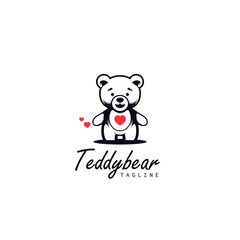 Teddy Bear Logo Symbol Design Template Flat Style Vector