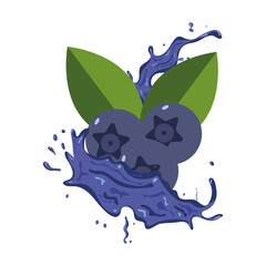 blueberries fruit splash