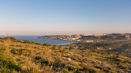 Aerial view of Ghadira Bay, Malta