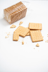 Broken Biscuits on the white background