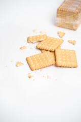 Obraz na płótnie Canvas Broken Biscuits on the white background