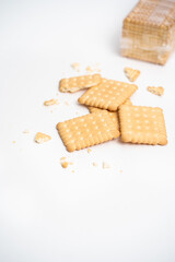 Broken Biscuits on the white background