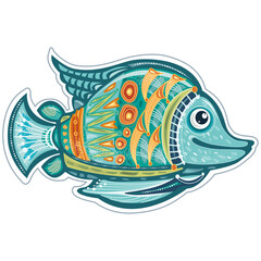 Stylized Ornamental decorative fish
