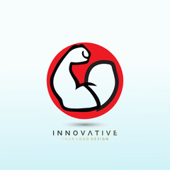 Arm Vintage style healthy life with sport equipment vector illustration fitness Gym logo