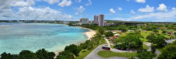 Tropical Tumon Bay in the tropical Pacific island of Guam - obrazy, fototapety, plakaty