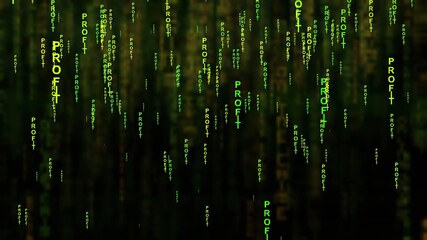 Profit text matrix style concept.