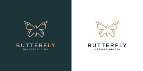Fototapeta na wymiar Luxury butterfly logo design inspiration