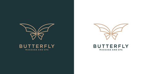 Luxury Butterfly logo design icon