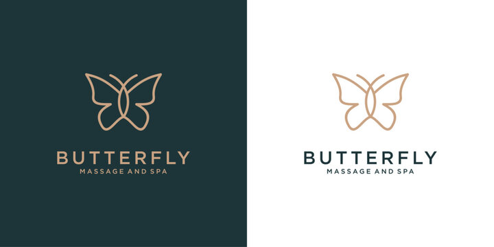 Luxury Butterfly logo design with clean lines