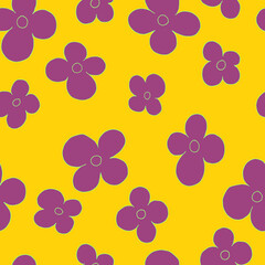  seamless  pattern simple flowers botanical illustration for background, wallpaper, textile, fabric, clothing, paper, postcar