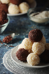 Beijinho and Brigadeiro sweets - national cuisine of Brazil	