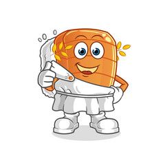 sushi with traditional greek clothing cartoon. cartoon mascot vector