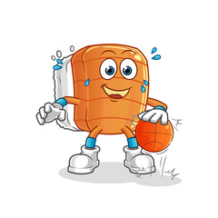 sushi dribble basketball character. cartoon mascot vector