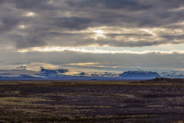 View from Thjodvegur road to the Icelandic highlands