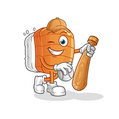 sushi playing baseball mascot. cartoon vector