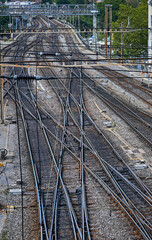 Dynamic composition. Railway tracks. Top view