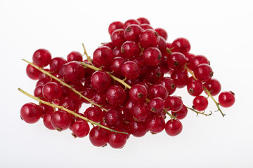 Fresh raw red currant berries isolated on white