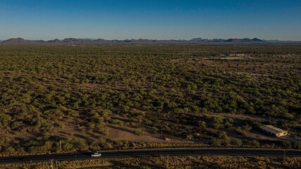 Aerial view of country lands in San Pedro el Saucito. Community dedicated to agriculture and...