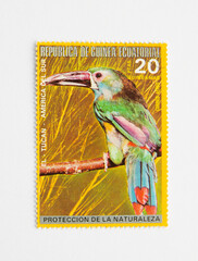 Guinea Republic Postage Stamp. circa 1972. Bird Series. Tucan