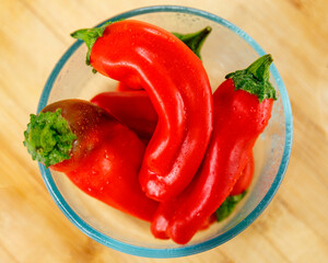 Delicious red New Mexico hot chili peppers