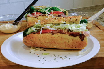 Sub Sandwich on Plate