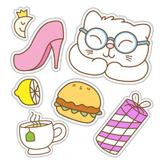 Funny stickers hand drawn