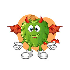 artichoke demon with wings character. cartoon mascot vector