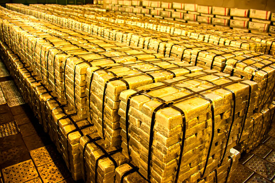 a lot of gold bars