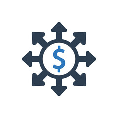 Money Transfer Icon - Money Investment Direction Icon