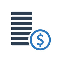 Coin Currency Icon - Dollar Money Sign Symbol